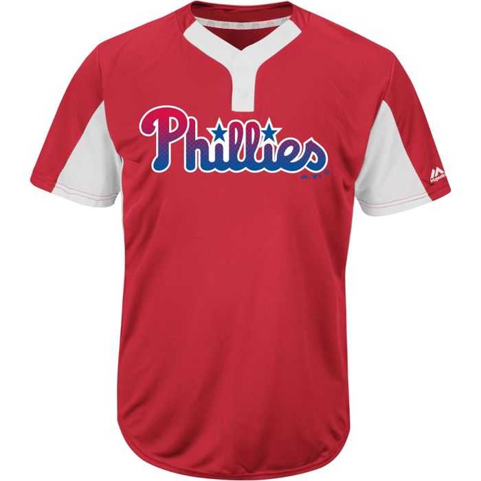 Majestic IY83 I383 MLB Premier Eagle 2 Button Jersey Phillies Vaughn Sports