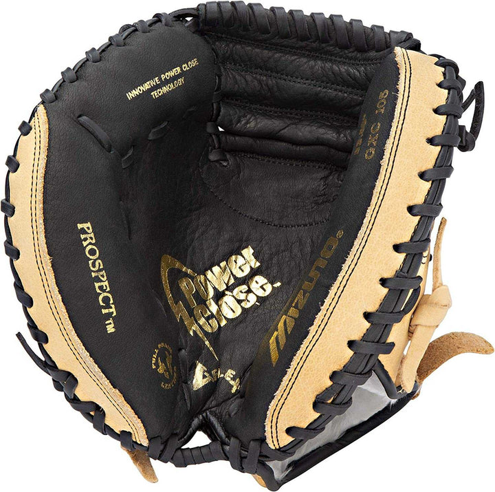 Mizuno GXC105 Prospect Series Catcher's Mitt 32.50" Black / Tan - HIT a Double - 2
