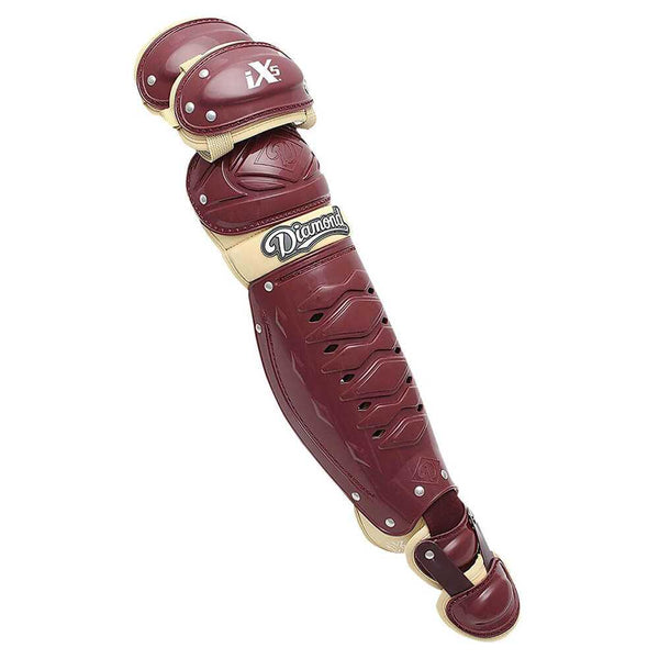 Diamond DCP-iX5 14.5" Baseball Leg Guards - Maroon Vegas Gold - HIT A Double