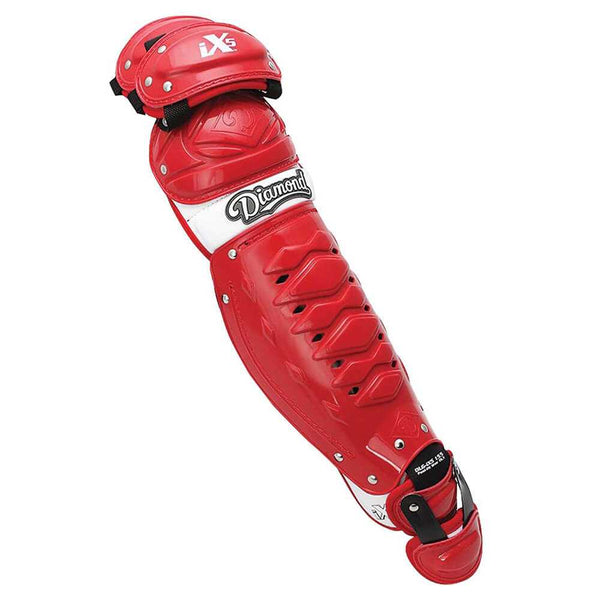 Diamond DCP-iX5 15.5" Baseball Leg Guards - Scarlet White - HIT A Double
