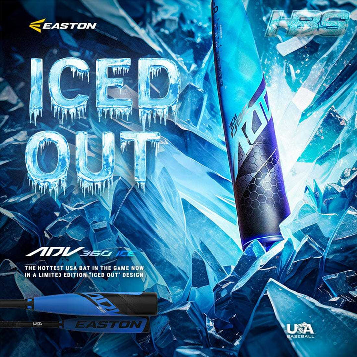 Easton 2024 ADV 360 Ice Limited Edition -10 USA Approved Bat 2 5/8" EUS3ADVL10 - Black Yellow - HIT a Double - 8