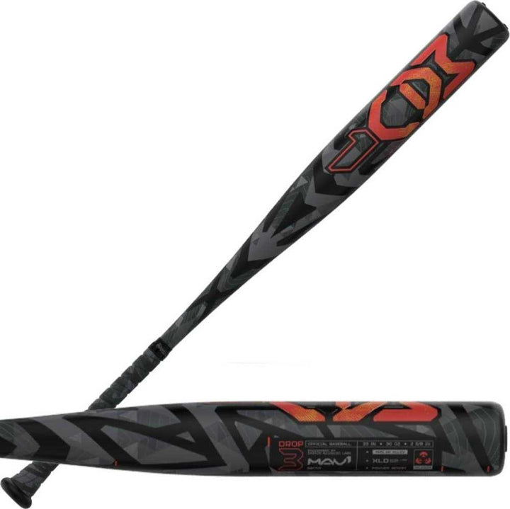 Easton 2024 MAV1 -3 BBCOR Bat EBB4MAV3 - Black Red - HIT a Double - 1