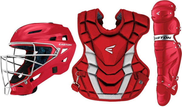 Easton Gametime X Intermediate Catcher's Set - Red Silver - Catcher's Gear - Hit A Double