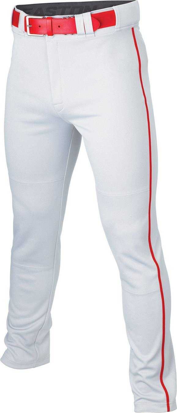 Easton Youth Rival+ Piped Baseball Pants - White Red - HIT A Double