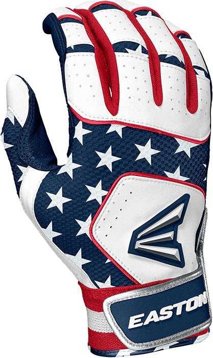 Easton Walk-Off NX Adult Batting Gloves - Stars Stripes - HIT a Double