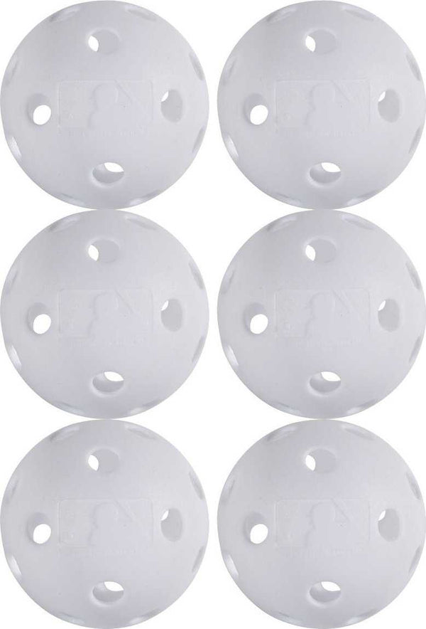 Franklin MLB 9" Indestruct-A-Ball Baseball 6 pk - White - HIT a Double - 1