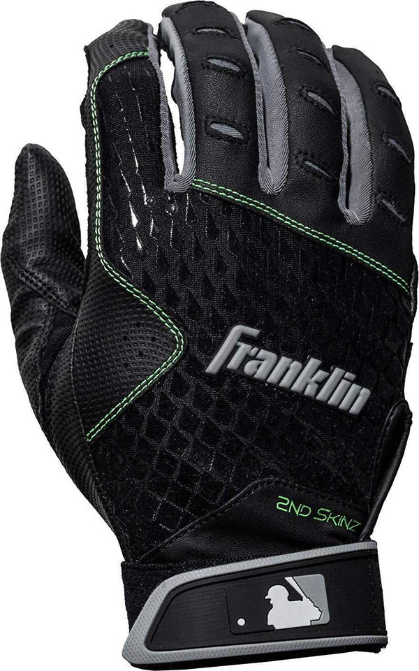 Franklin 2nd-Skinz Youth Batting Gloves - Black - HIT a Double