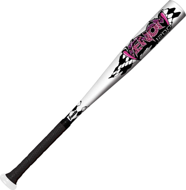 Franklin Venom 1200 (-12) USA Approved 2 1/4" Tee Ball Bat - Black White - HIT a Double