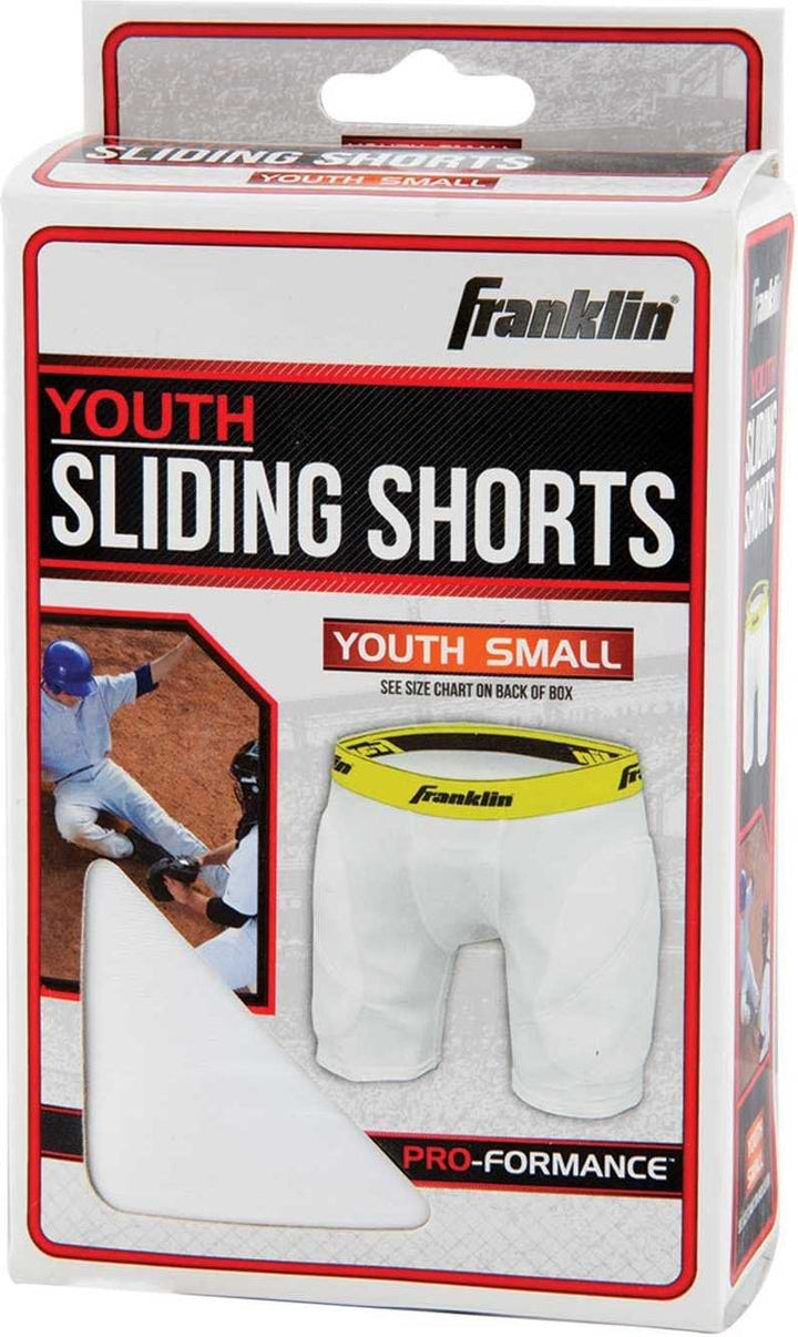 Franklin Youth Baseball Sliding Shorts - White - HIT a Double