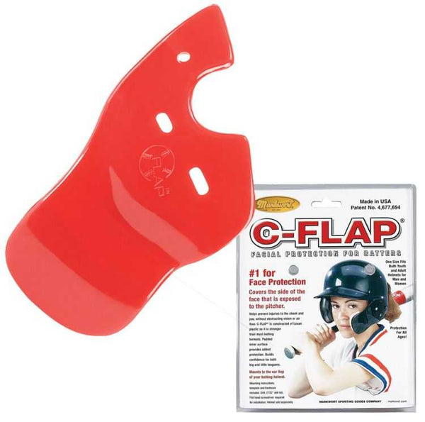 Markwort C-Flap Facial Protection for Left Handed Batter - Red - HIT A Double