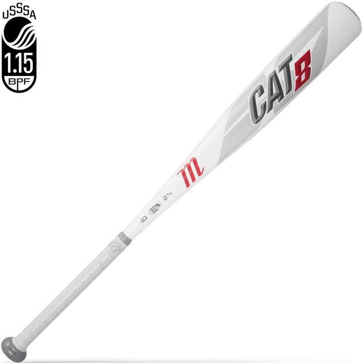 Marucci 2019 CAT8 (-10) Sr League 2 3/4" Bat - White Red - HIT A Double