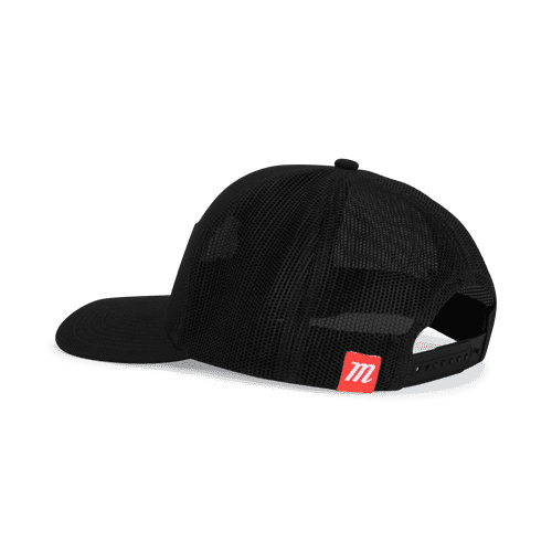 Marucci Cross Bats Rubber Patch Trucker Snapback Hat - Black - HIT a Double - 3