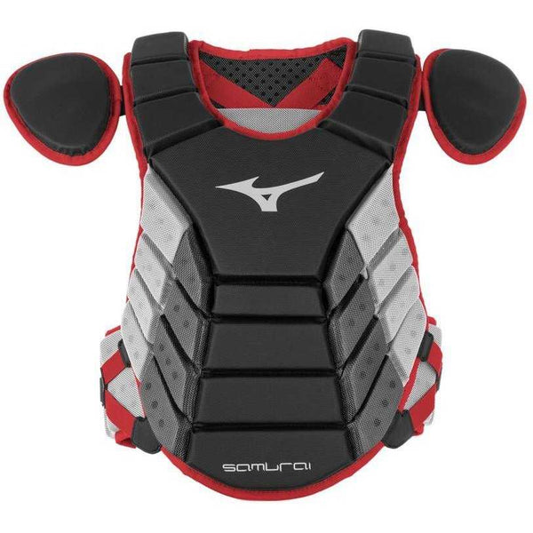 Mizuno Samurai 14" Chest Protector Youth - Black Cardinal - HIT a Double