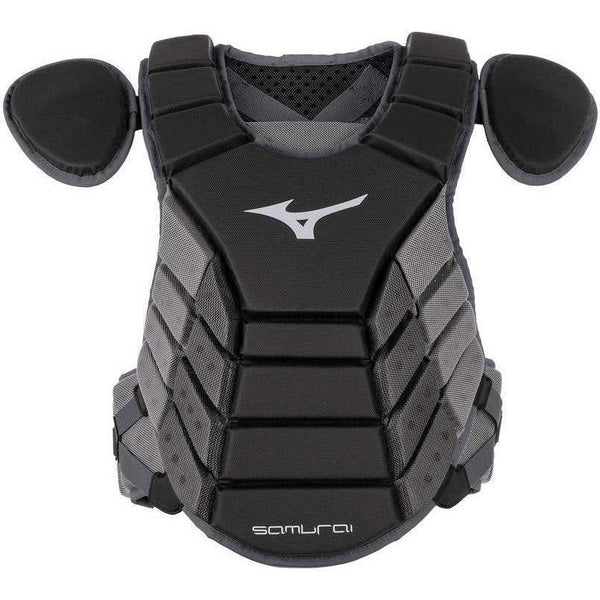 Mizuno Samurai 14" Chest Protector Youth - Black Gray - HIT a Double