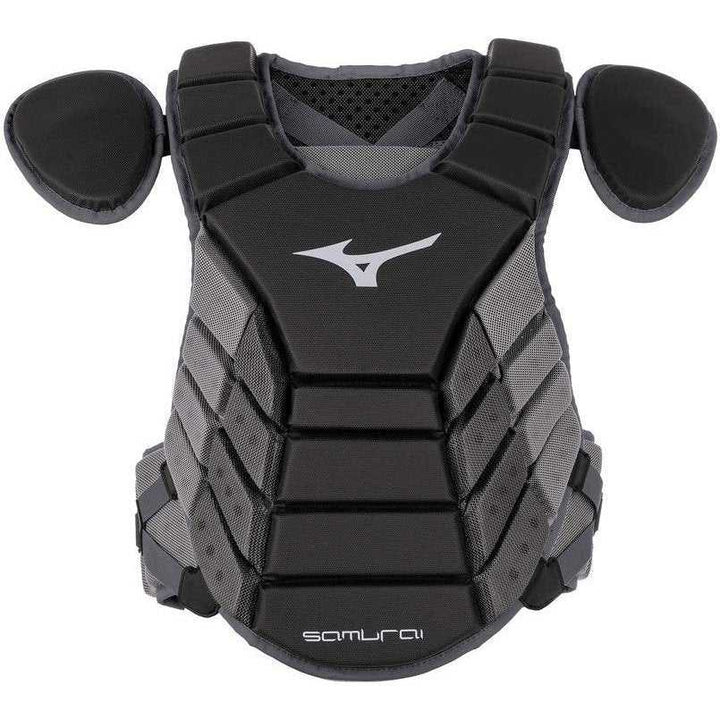 Mizuno Samurai 14" Chest Protector Youth - Black Gray - HIT a Double
