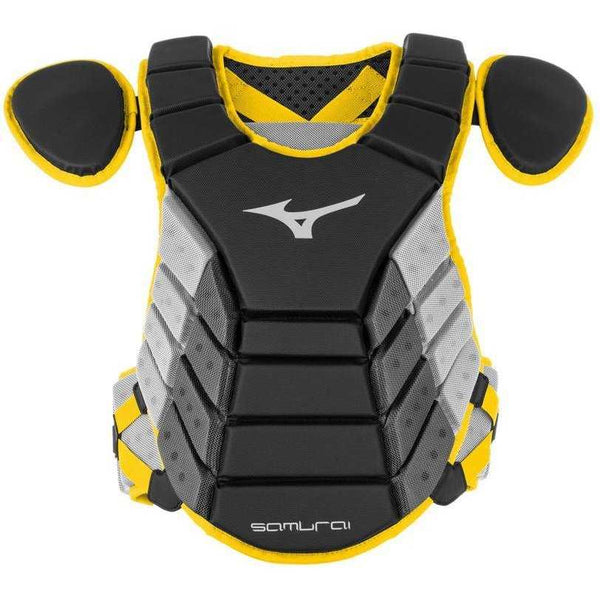 Mizuno Samurai 14" Chest Protector Youth - Black Yellow - HIT a Double