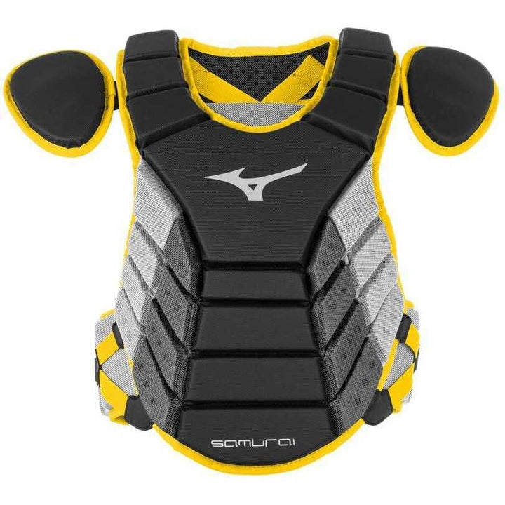 Mizuno Samurai 14" Chest Protector Youth - Black Yellow - HIT a Double