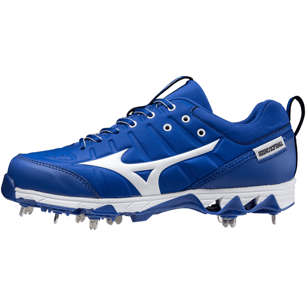 Mizuno 9-Spike Swift 7 Low Women's Metal Softball Cleat - Royal White - HIT a Double