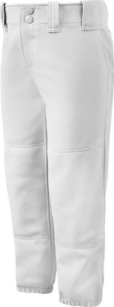 Mizuno Girls Belted Softball Pant - White - HIT a Double