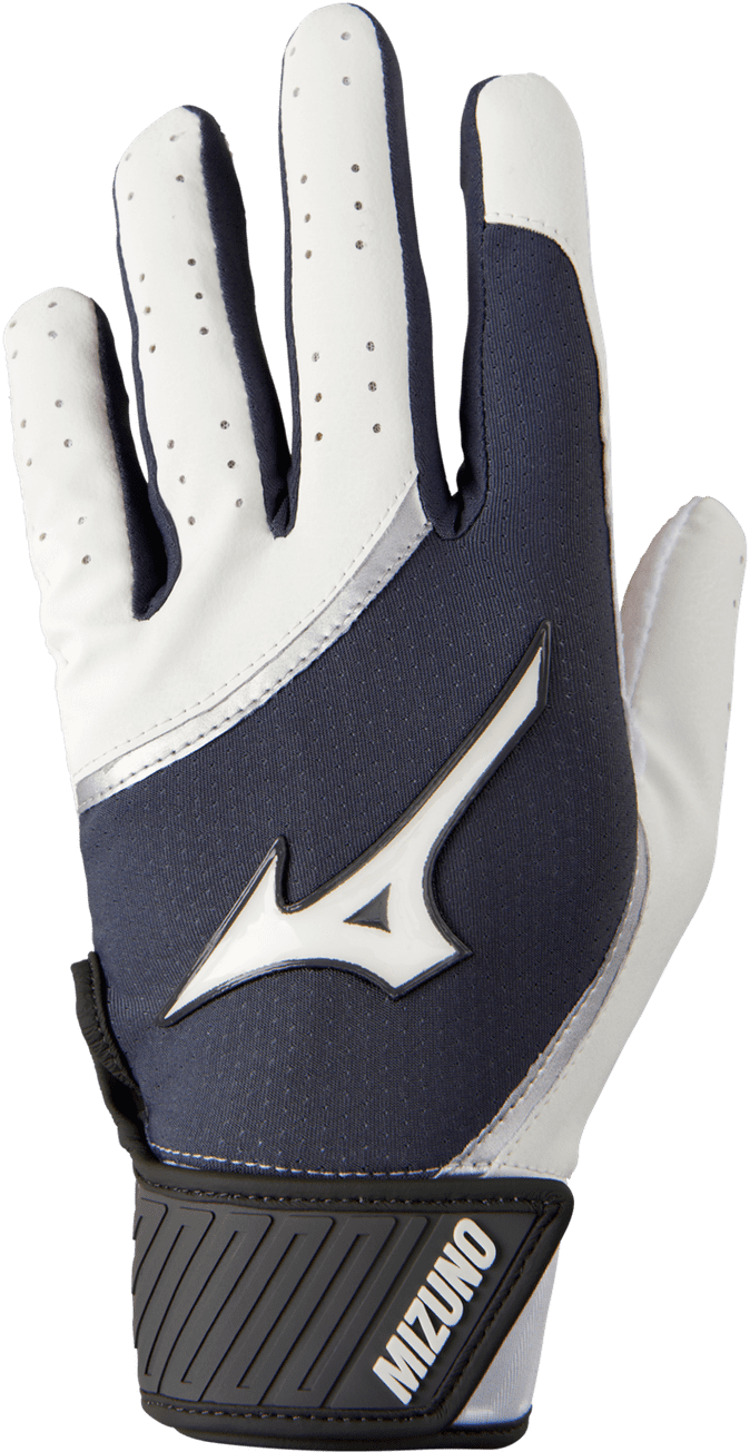 Mizuno MVP Youth Baseball Batting Glove - White Gray - HIT a Double