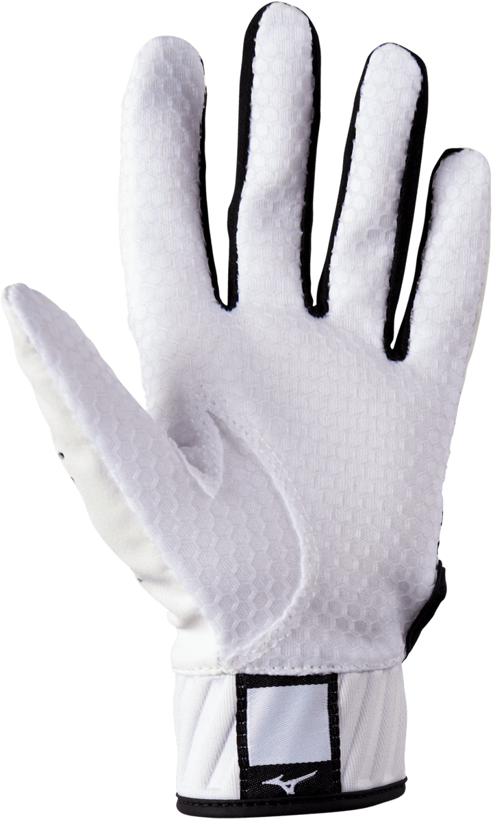 Mizuno MVP Youth Tee Ball Batting Glove - White Black - HIT a Double