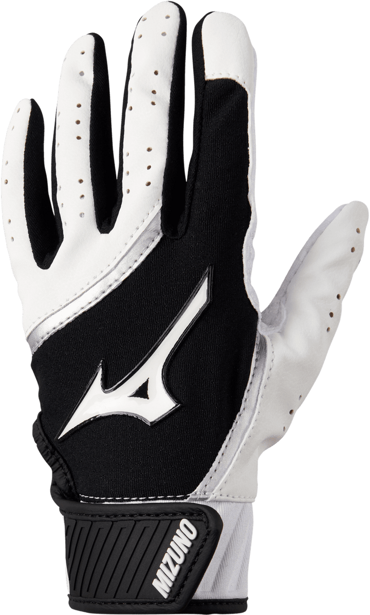 Mizuno MVP Youth Tee Ball Batting Glove - White Black - HIT a Double