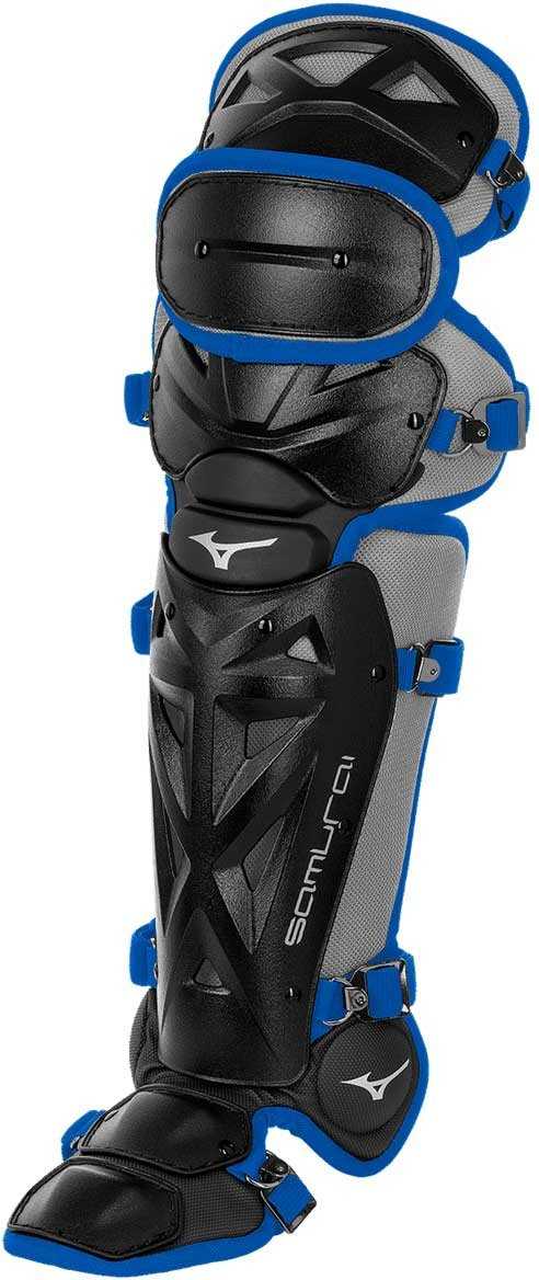 Mizuno Samurai Youth 14 1/2" Shin Guards 380383 - Black Electric Blue - HIT A Double