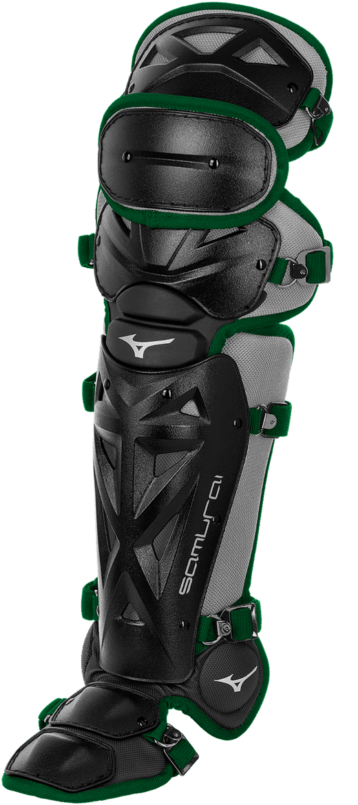 Mizuno Samurai Youth 14 1/2" Shin Guards 380383 - Black Forest - HIT A Double