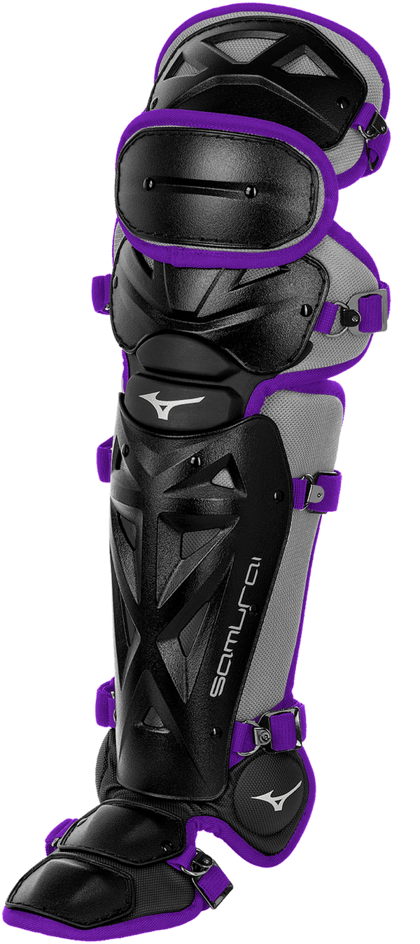 Mizuno Samurai Youth 14 1/2" Shin Guards 380383 - Black Purple - HIT A Double