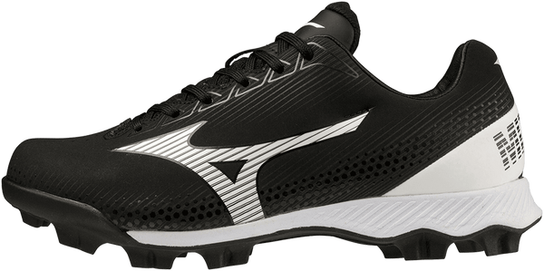 Mizuno Wave Lightrevo Low Molded Cleats - Black White - HIT a Double