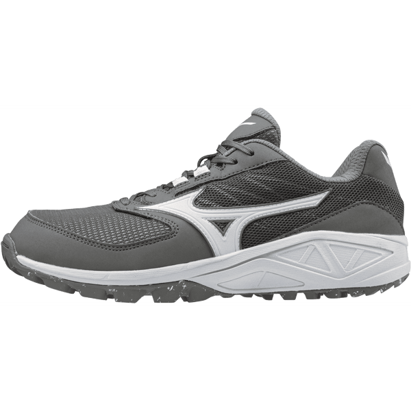 Mizuno Women's Dominant All-Surface Mid Turf Shoe - Gray White - HIT A Double