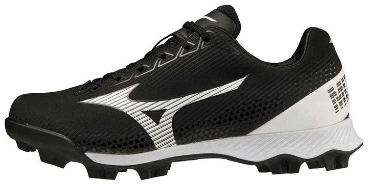 Mizuno Youth Wave Finch Lightrevo JR Low Molded Cleats - Black White - HIT a Double - 1