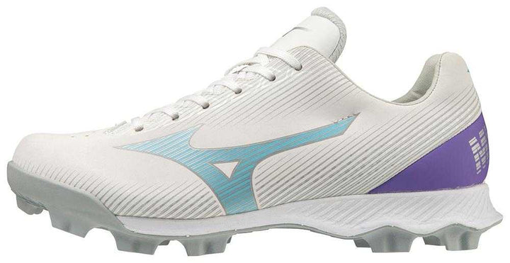 Mizuno Youth Wave Finch Lightrevo JR Low Molded Cleats - White Blue - HIT a Double - 1