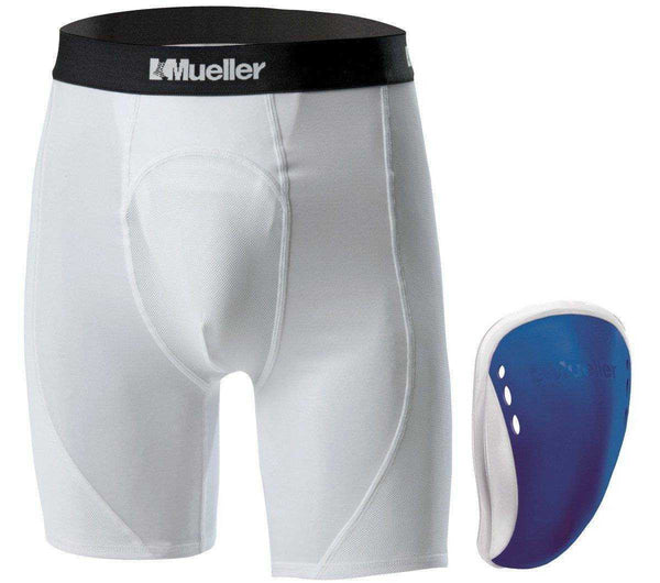 Mueller Youth Athletic Support Brief with Flex Shield Cup - Blue - HIT a Double