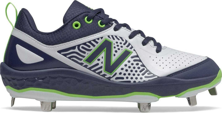 New Balance Velo2 Fresh Foam Metal Cleat Low-Cut - Navy Lime - HIT a Double