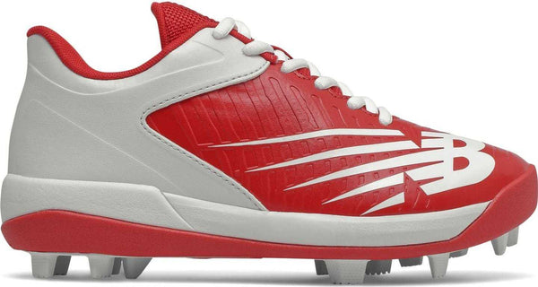 New Balance Youth J4040v6 Low Rubber Molded Cleat - Red White - HIT a Double