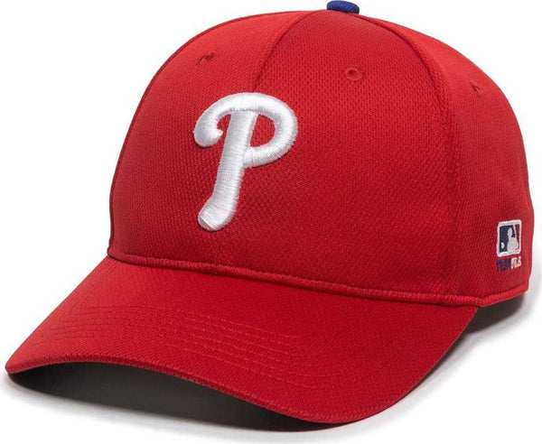 OC Sports MLB-350 MLB Polyester Baseball Adjustable Cap - Philadelphia Phillies Home - HIT a Double