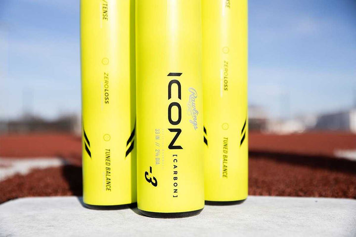Rawlings 2024 Icon Glowstick Limited Edition -3 BBCOR Bat - Black Yellow - HIT a Double - 4