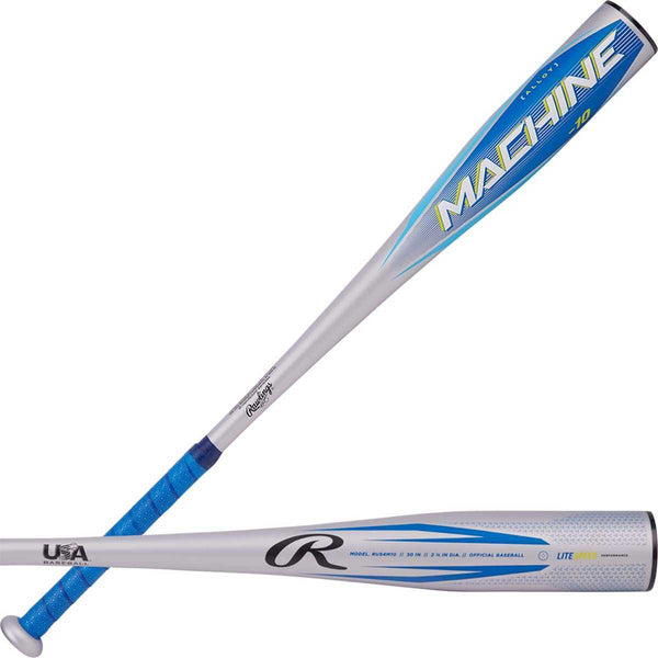 Rawlings 2024 Machine 2 5/8" Barrel -10 USA Bat - Blue Silver - HIT a Double - 1