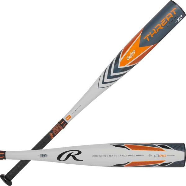 Rawlings 2024 Threat 2 3/4" Barrel -12 USSSA Bat - Black Orange - HIT a Double - 1