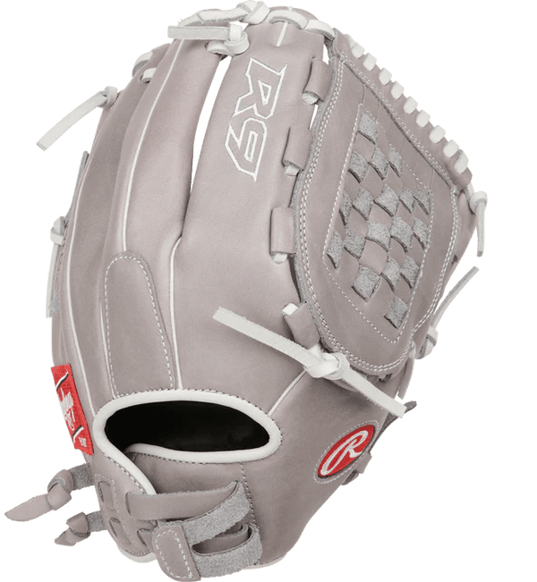 Rawlings R9 12.00" Fastpitch Infield Pitcher Glove R9SB120FS-18G - Gray White - HIT a Double - 1