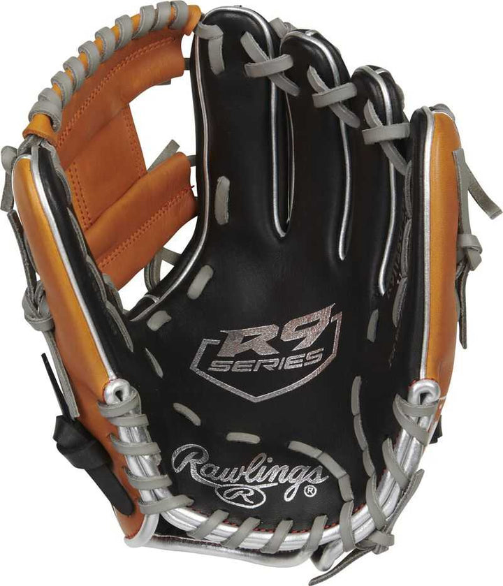 Rawlings R9 Contour Series 11.25" Infield Glove R91125U-2BT - Black Tan - HIT a Double - 2