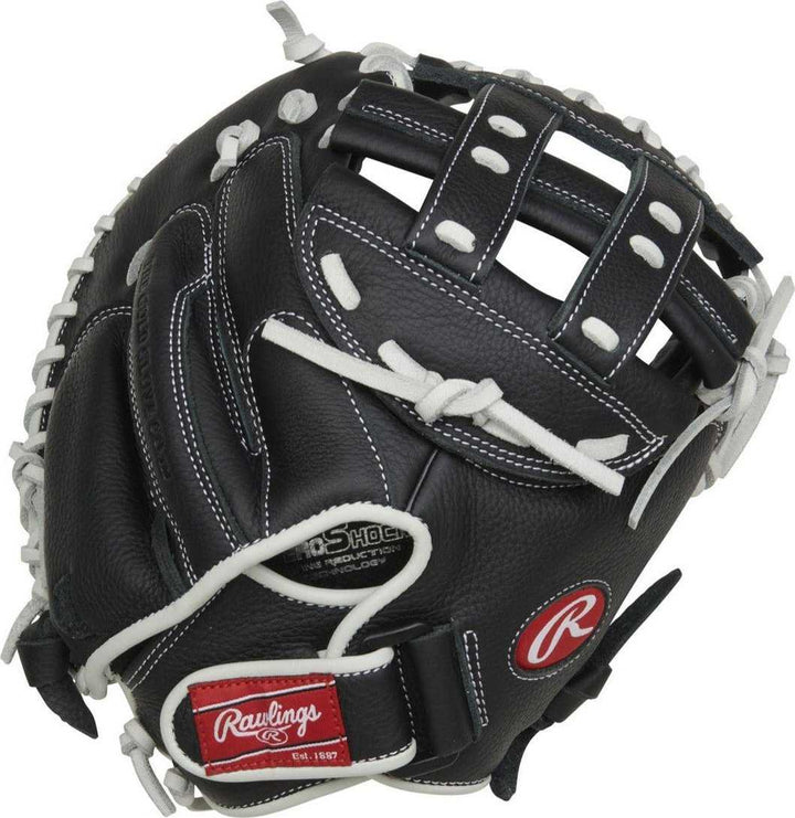 Rawlings Shut Out Series 31.50" Fastpitch Catcher's Mitt RSOCM315BW - Black White - HIT a Double - 1