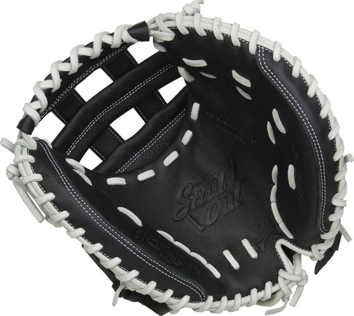 Rawlings Shut Out Series 31.50" Fastpitch Catcher's Mitt RSOCM315BW - Black White - HIT a Double - 2