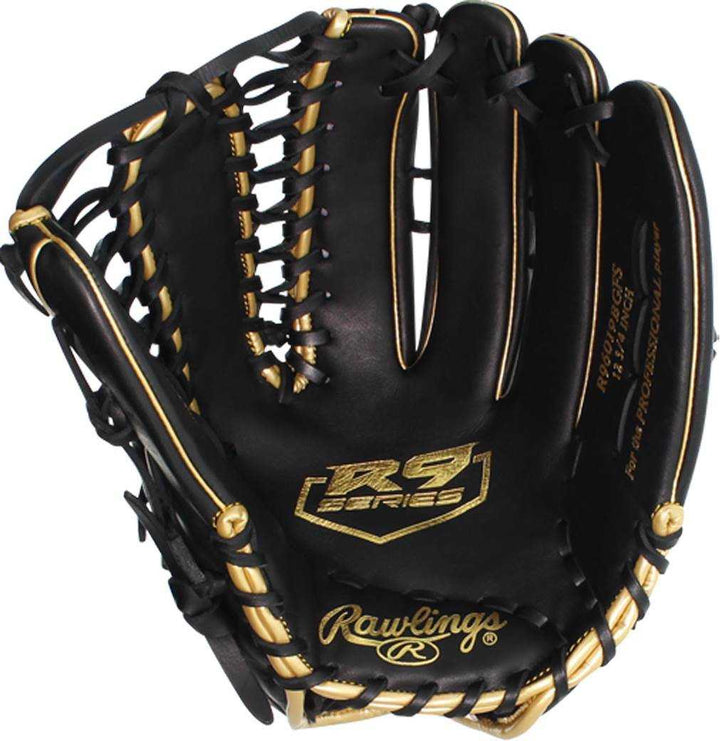 Rawlings 2021 R9 Series 12.75" Outfield Glove R96019BGFS - Black Gold - HIT A Double