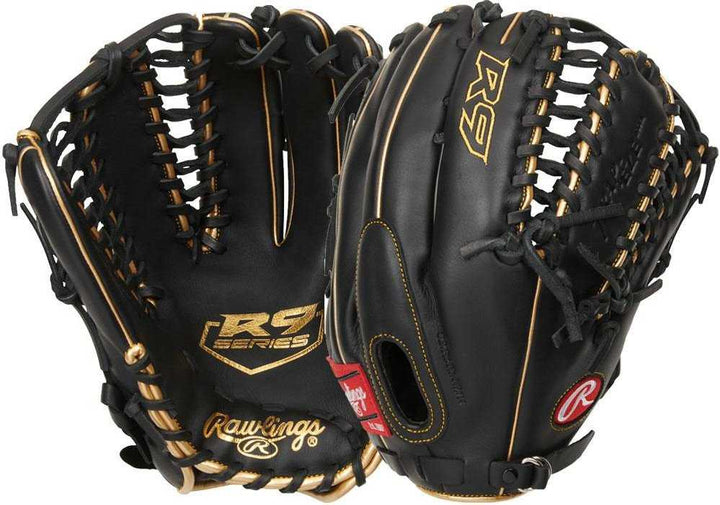 Rawlings 2021 R9 Series 12.75" Outfield Glove R96019BGFS - Black Gold - HIT A Double