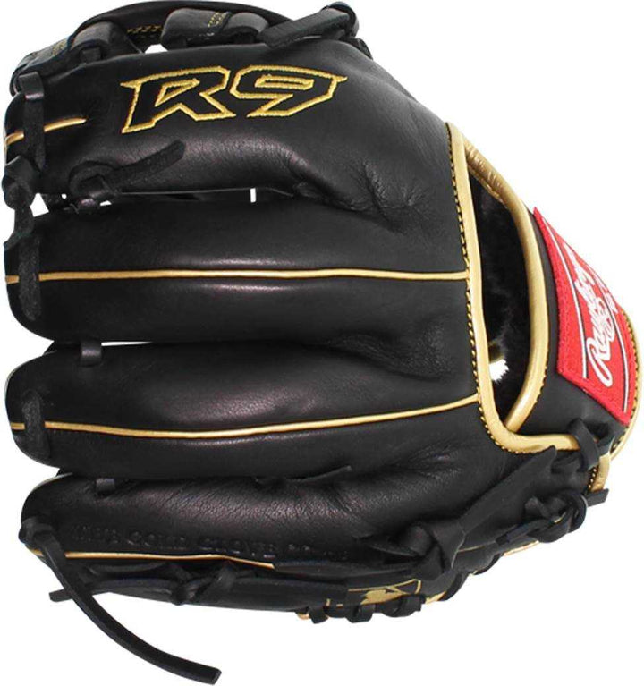 Rawlings 2021 R9 Series 9.50" Training Glove R9TRBG - Black Gold - HIT A Double