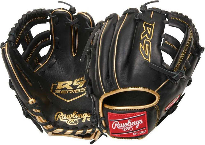 Rawlings 2021 R9 Series 9.50" Training Glove R9TRBG - Black Gold - HIT A Double