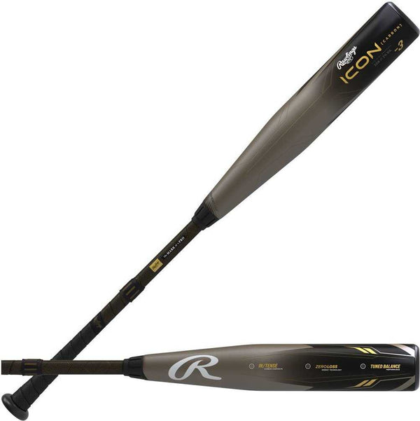 Rawlings 2023 Icon (-3) BBCOR 2 5/8" Bat - Black - HIT A Double