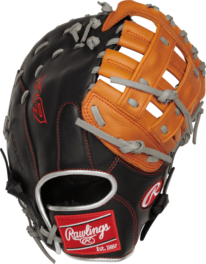 Rawlings 2023 R9 Contour Series 12.00" First Base Mitt R9FMU-17BT- Black Tan - HIT a Double